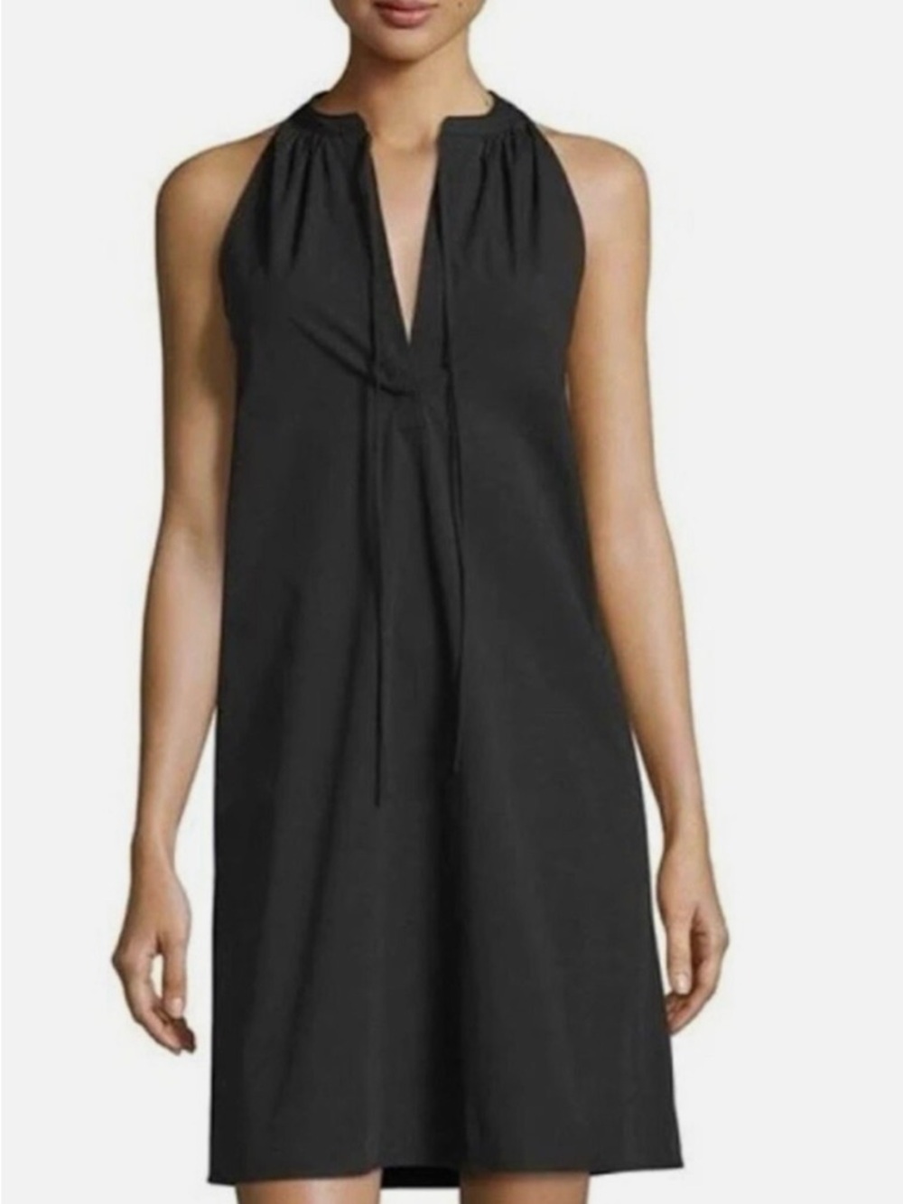 Theory Black Halter Shift Dress